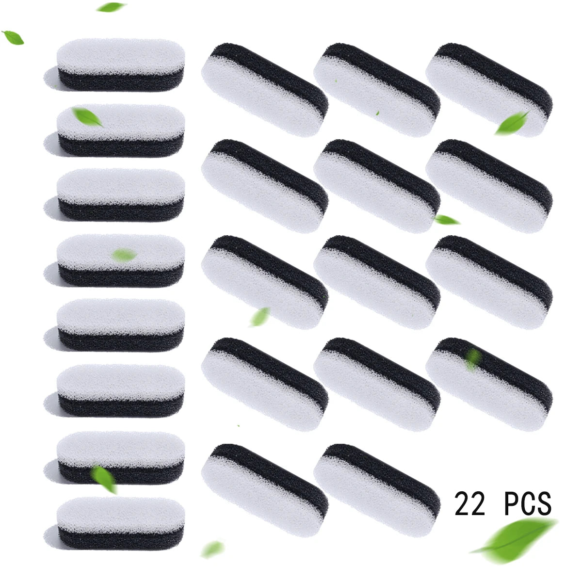 22 piezas de insertos rectangulares de agua para mascotas, en blanco y negro