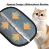 A cat is shown next to a specialized bidirectional bristled pet hair removal pad.