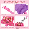 Rosa elastisches Stoffgeschirr und Leine-Set für Hamster mit verstellbarem Design und Edelstahlclip.