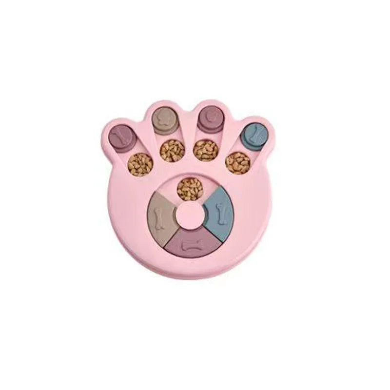 Pinkes interaktives Hundespiel-Futter mit verschiedenen Kompartimenten für langsames Fressen