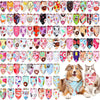 A collection of 100 donut print dog bandanas in various holiday designs and colors.