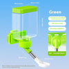 Cage distributeur d'eau automatique vert avec récipient transparent et robinet rotatif.