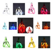 Varios arneses y collares para perros LED iluminados en diferentes colores y diseños.