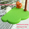 Green foam shaped decoration for a bird cage with a mushroom design and anti-slip texture