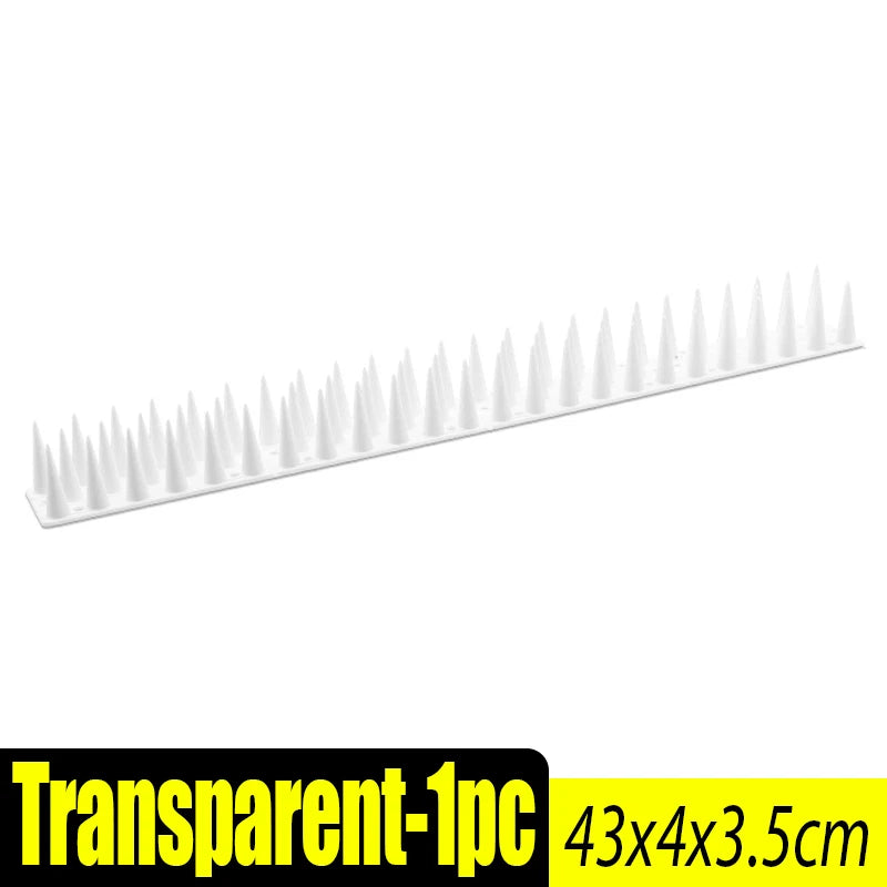 Transparent 1 piece bendable outdoor bird and pest repellent spikes measuring 43x4x3.5cm