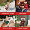 Christmas triangle pet scarf bandana for dogs shown in various festive contexts.
