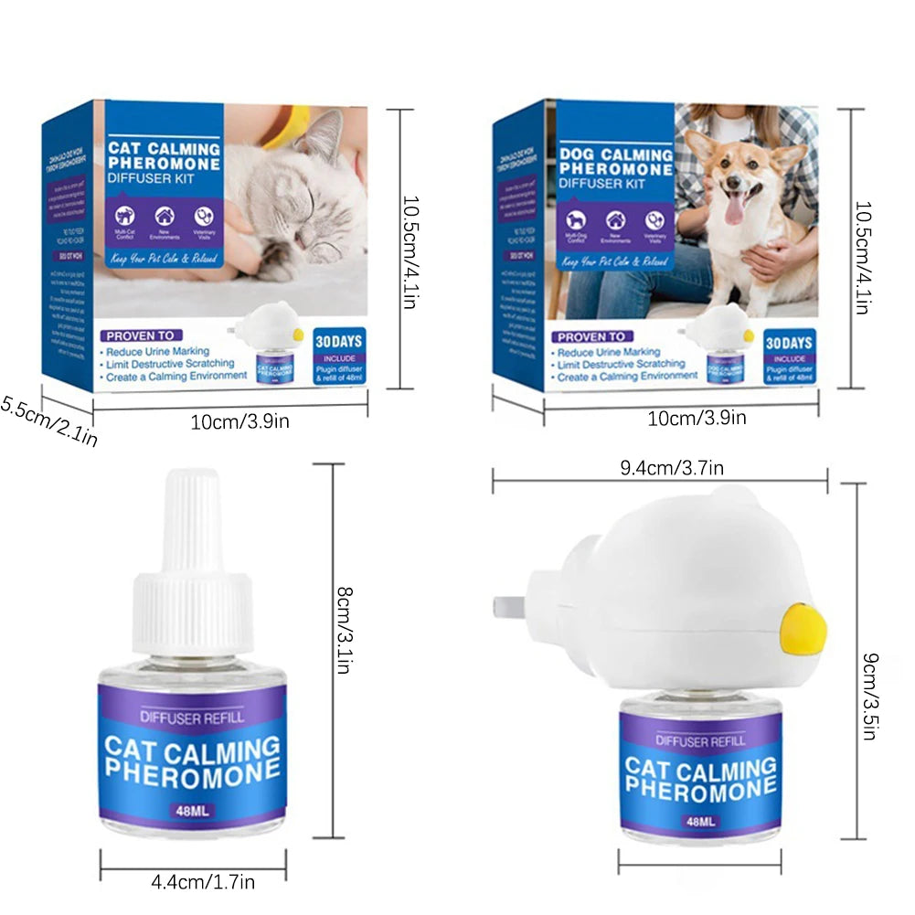 Weißer Katzen-Pheromon-Diffusor-Nachfüllflasche und Verpackungssatz für Haustiere