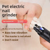 Eine Hand hält eine schwarze elektrische Nagelfeile, die zur Pflege von Haustieren dient.