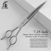Silver magic bent natural scissors with a 20 degree bending angle and VG10 steel for precision shearing.