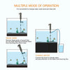Diagram showing multiple operating modes for an aquarium water change pump and gravel cleaner.