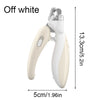 Off white LED pet nail clippers for dogs and cats shown in a profile view