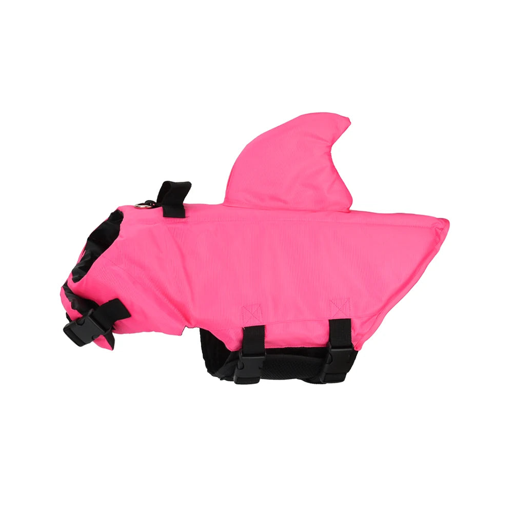 Bright pink water resistant life vest jacket for dogs