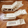 A light wood wooden hamster hideout cave with a peekaboo design shown in multiple angles.
