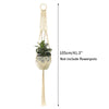 Macrame plant hanger with a hanging loop and tassel for indoor or outdoor plant decor