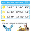 A diagram showing size selection for a rabbit harness, illustrating measurements for small, medium, and large sizes.