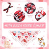 Valentine's Day dog bandanas featuring a floral heart pattern and adjustable design.