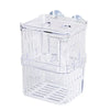 Clear acrylic fish breeding isolation box with a mesh bottom and lid
