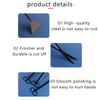 Product details showing three points: high-quality steel resistance to rust, durable cutting edge, and smooth polishing for s