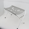 A gray pet grooming hammock designed for restraining dogs and cats, shown against a white background.