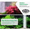 Acrylic fish tank air stones creating bubbles in a lush green aquatic environment.