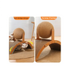 Wooden cat scratcher ball with sisal surface showing arch bridge design and screw fixing
