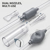 Ensemble d'outils multifonctions pour siphonner l'eau et nettoyer le gravier d'aquarium avec double buse.