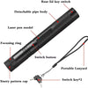Schwarze Laser-Stiftmodell mit abnehmbarem Rohrkörper, Fokusring, Schalter und tragbarer Lanyard sowie Schlüsselswitch.