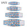One piece of blue and orange patterned washable belly straps for male dogs