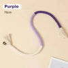 Purple cotton rope cat teaser toy with a tassel shown against a light background.
