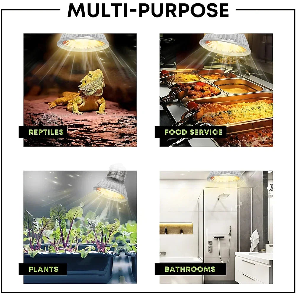 Mehrzweck-UVB-Lampe für Reptilienheizung, Lebensmittelversorgung, Pflanzenwachstum und Beleuchtung im Badezimmer.
