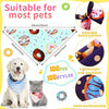 A set of 100 donut print dog bandanas featuring various designs and styles for pets.