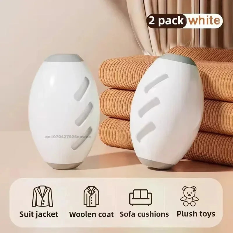 A pair of white reusable gel lint rollers shown next to various fabric items and toys.