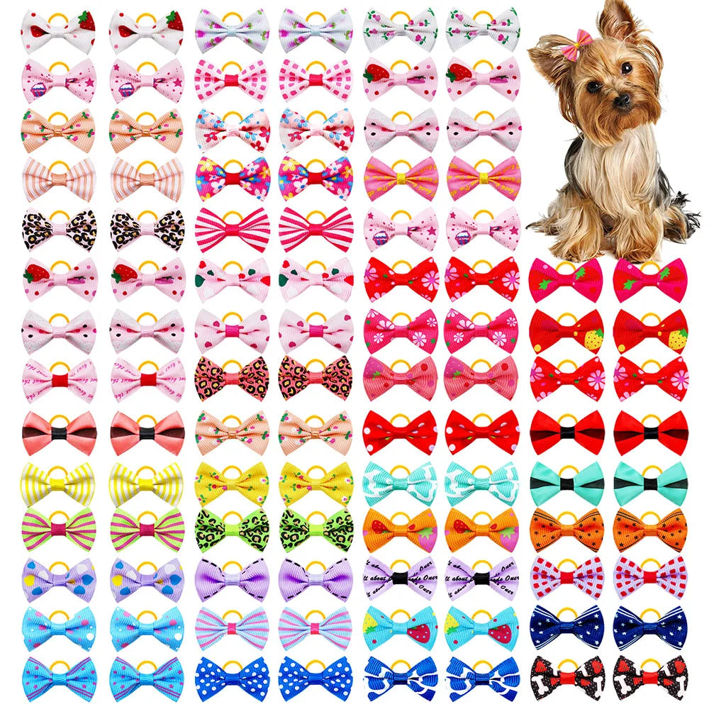 A collection of 200 cute handmade bowties in various colors and patterns for dogs and cats