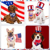 A collection of patriotic dog and cat bandanas featuring American flag designs.