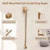 A wall-mounted cat scratching rope made of high-quality wood and hemp rope.