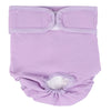 Reusable female dog diapers in light purple with an adjustable fit design