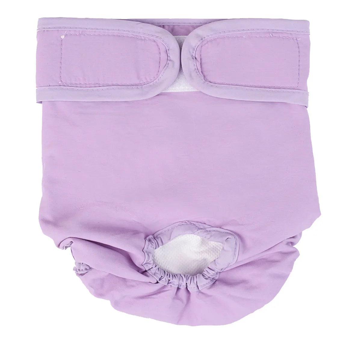 Reusable female dog diapers in light purple with an adjustable fit design