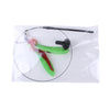 Interactive cat teaser wand featuring a feather bird and bell inside a clear plastic pouch.