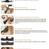 Step-by-step instructions showing how to put on and adjust an adjustable dog harness.