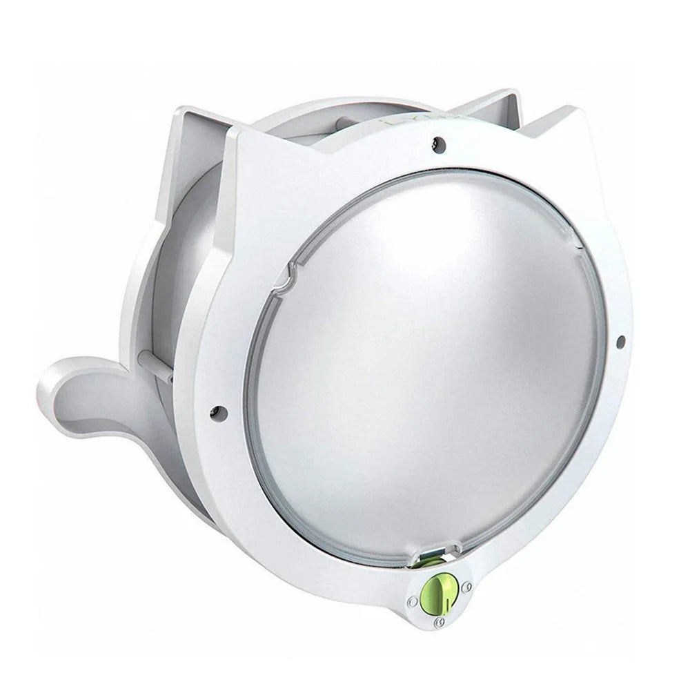 Porte d'animal à quatre voies, verrouillable, avec fenêtre ronde en verre pour chiens et chats.