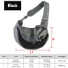Black pet carrier sling bag for dogs and cats with size options S and L