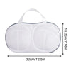 Bolsa de ropa de malla blanca reutilizable con asas, mide 32cm por 18.2cm.