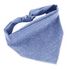 Blue and white striped cotton dog bandana with an adjustable fit