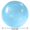 Eine glatte, hellblaue, quetschbare Stressball-Kugel.