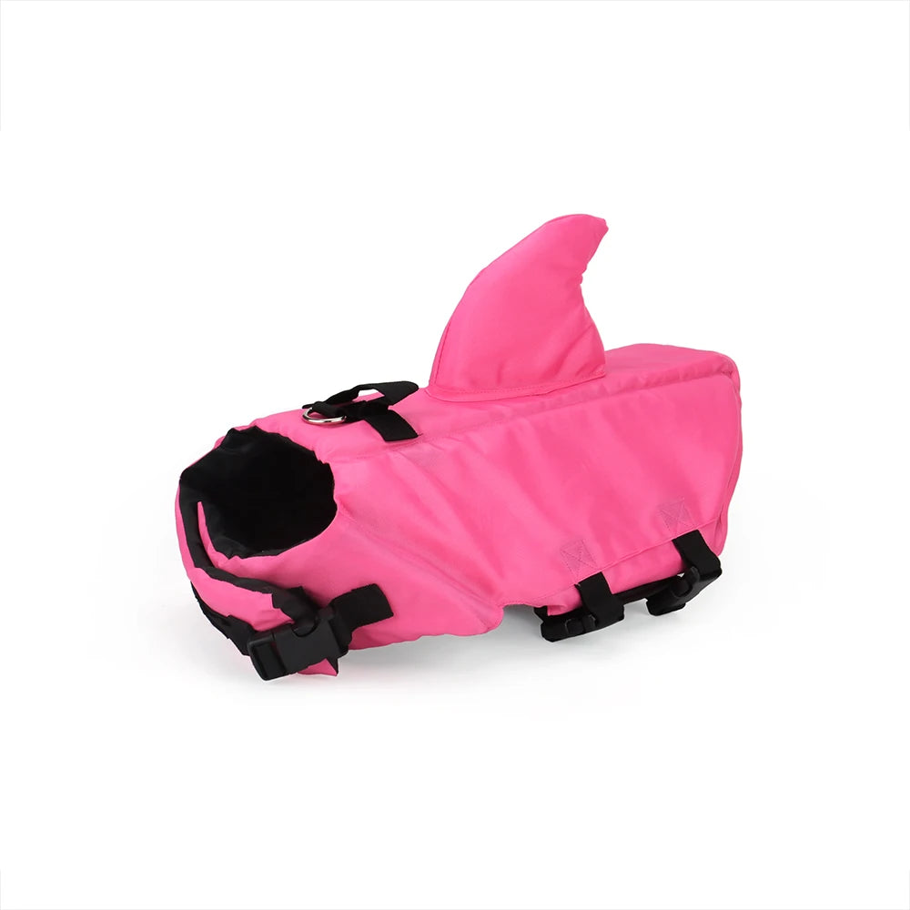 Pink and black waterproof life vest jacket for dogs