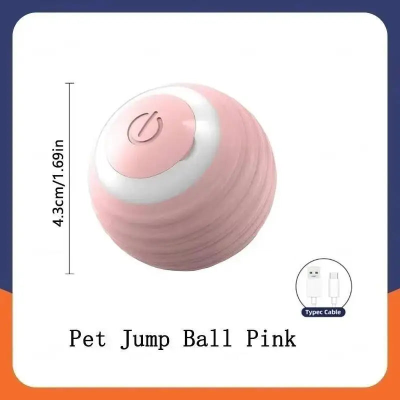 Pinkes Spielzeug für Haustiere, ein Springball mit weißem Oberteil und rosa Körper
