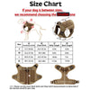Size chart and diagram showing measurements for dog harnesses and leashes.