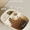 A luxury hamster habitat cage showing an expanded activity space with a food bowl, water bottle, play run, and a feed area.