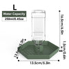 Clear glass water dish with a green base and a measuring scale, designed for bearded dragons or tortoises.