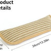 A beige, rectangular cat scratcher toy with a textured surface and visible dimensions.